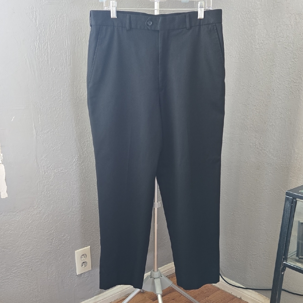^Mens Alfani Black Textured Trousers With Pockets